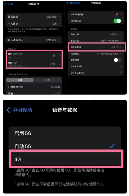 青秀苹果手机维修分享iPhone14如何切换4G/5G? iPhone14 5G网络切换方法 